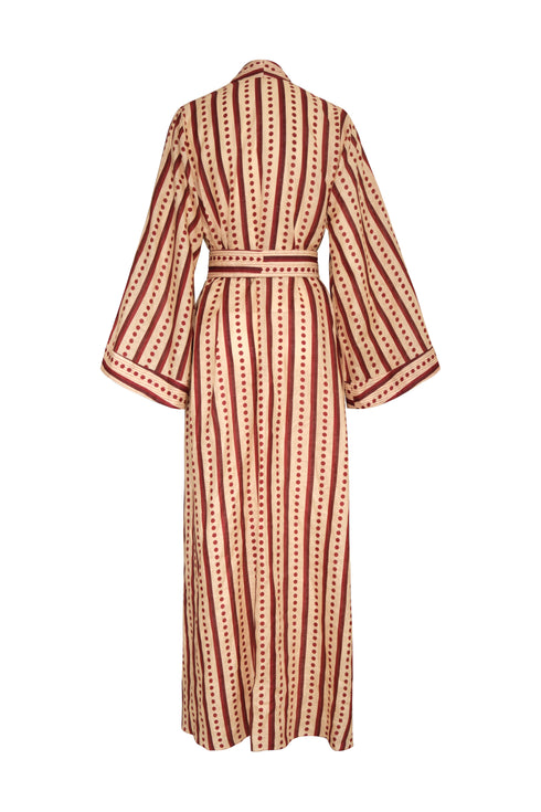 Rafaela Linen Kaftan / Red Stripes